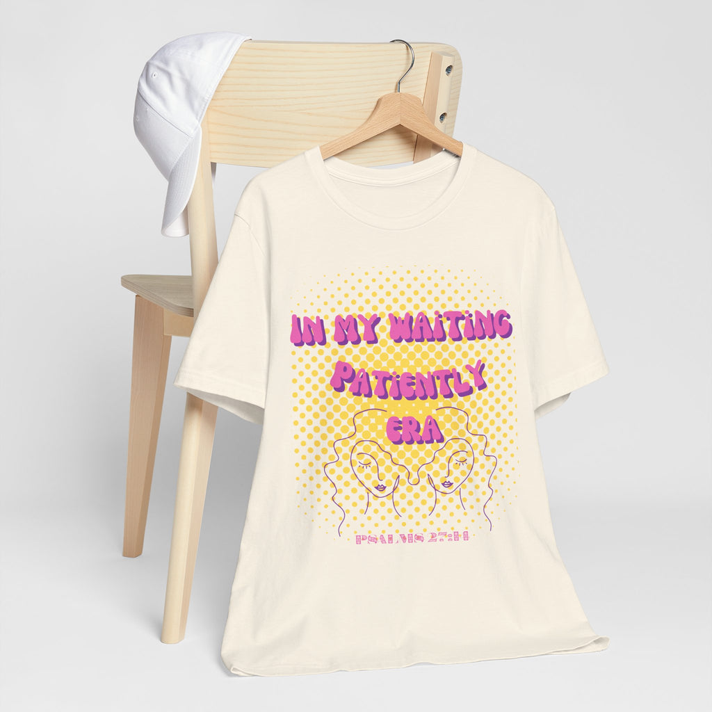 Women's 'In my Waiting Patiently Era' Tee - Yellow Graphic Jersey Short Sleeve