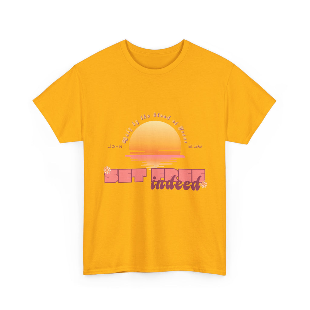 Women's 'Set free indeed' John 8:36- Heavy Cotton Tee