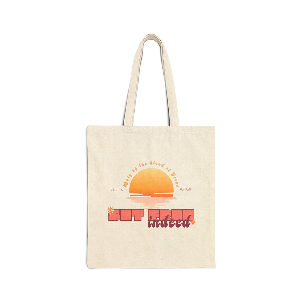 Womens'Tote 'Set free indeed'  Bag — Retro Sunset