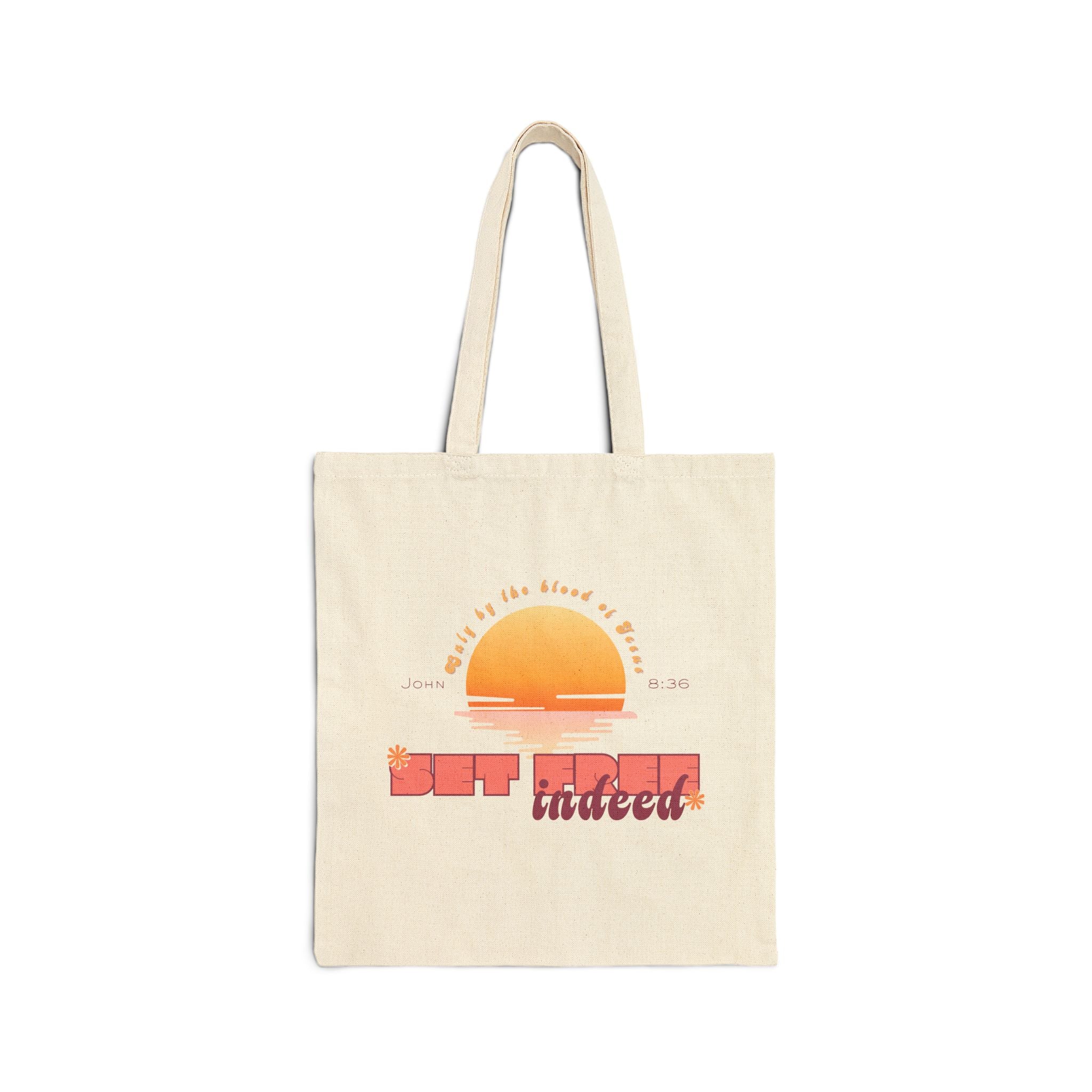 Womens'Tote 'Set free indeed'  Bag — Retro Sunset