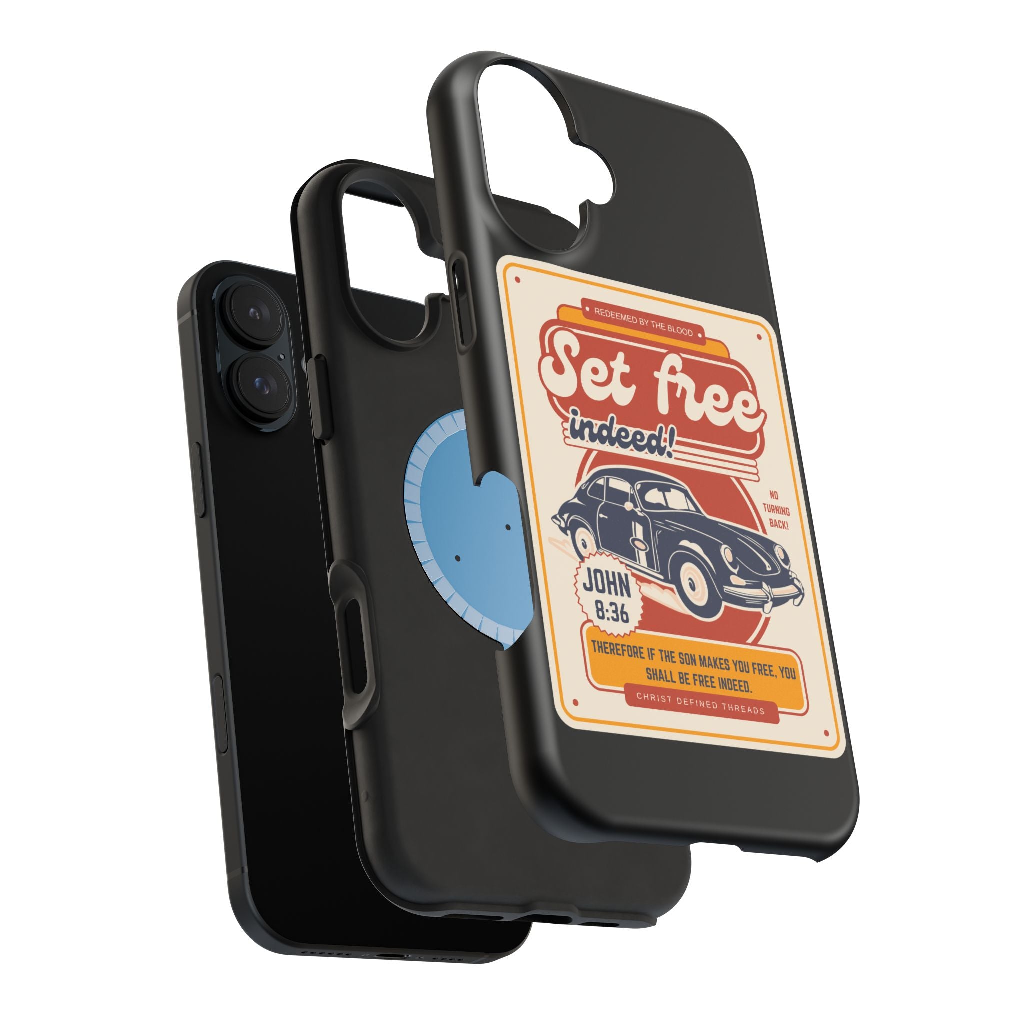 Men's 'Set free indeed' Vintage Graphic Phone Case — Magnetic Impact-Resistant
