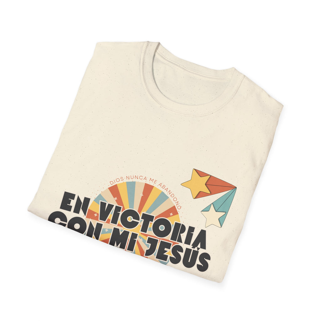 Camisa “En Victoria con mi Jesús” Varones Estilo Retro Sunrise