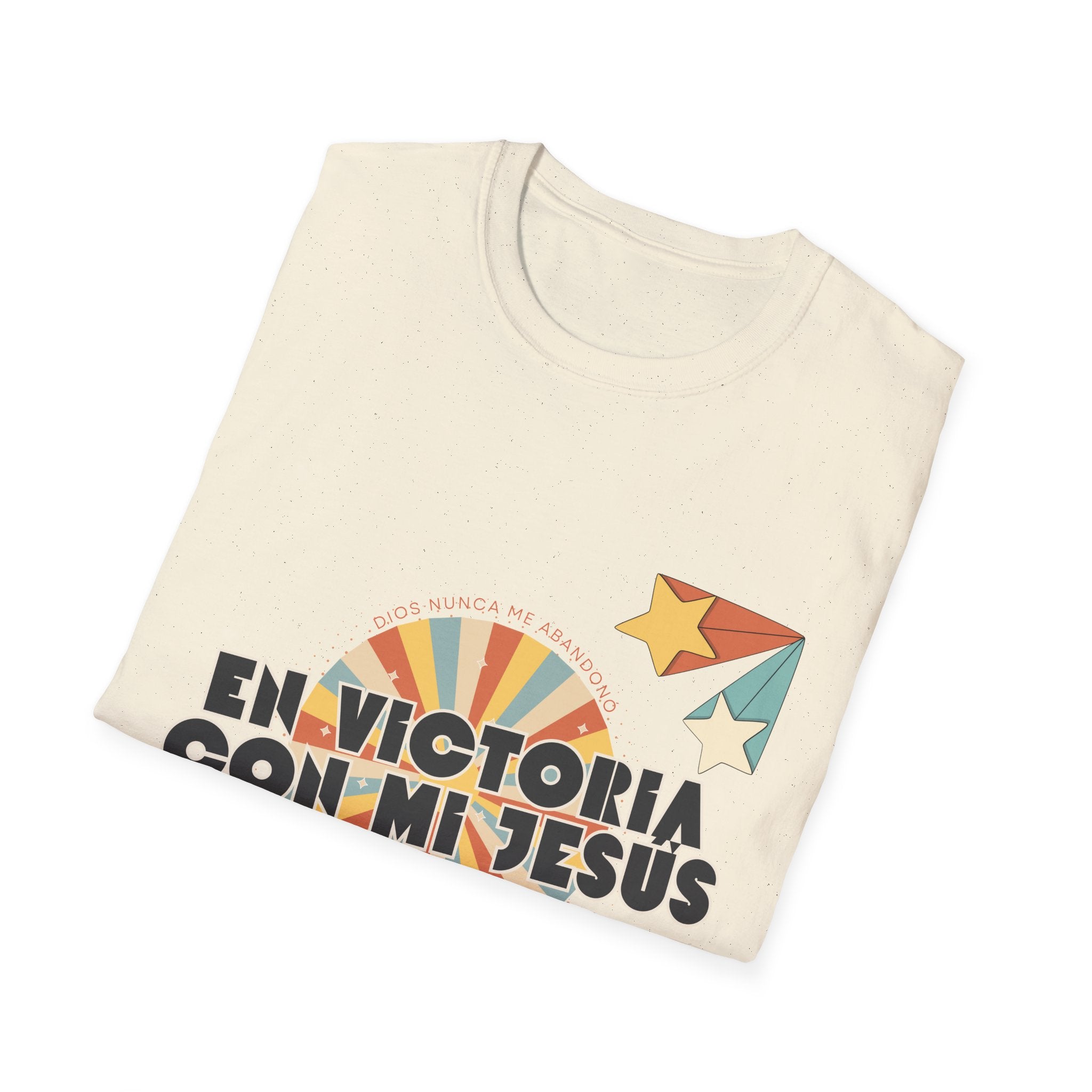 Camisa “En Victoria con mi Jesús” Varones Estilo Retro Sunrise