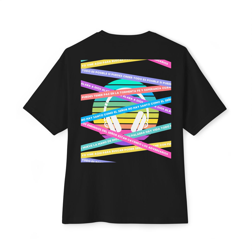Woman's Spanish Music Tee (Música Cristiana letras)— Oversized Boxy with Colors