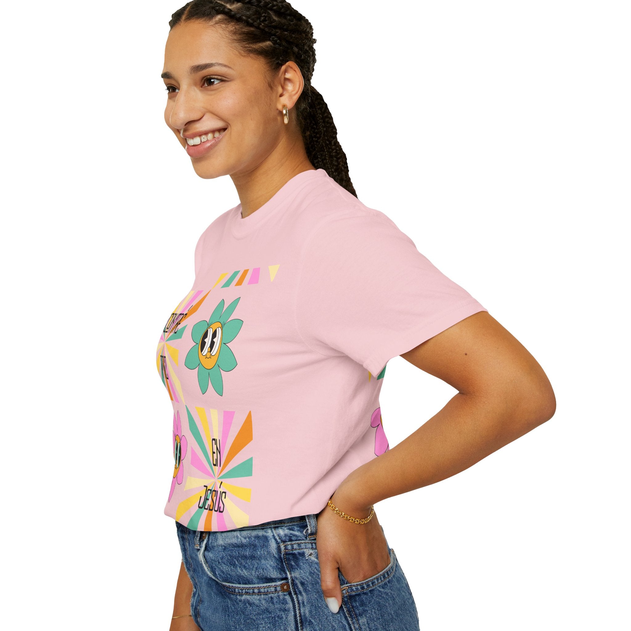 Woman's Spanish "Encontré paz en Jesús"- Camisa Retro Español