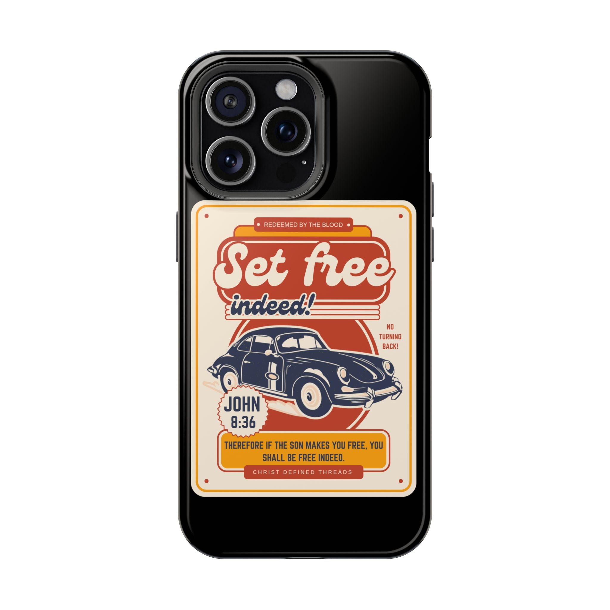 Men's 'Set free indeed' Vintage Graphic Phone Case — Magnetic Impact-Resistant