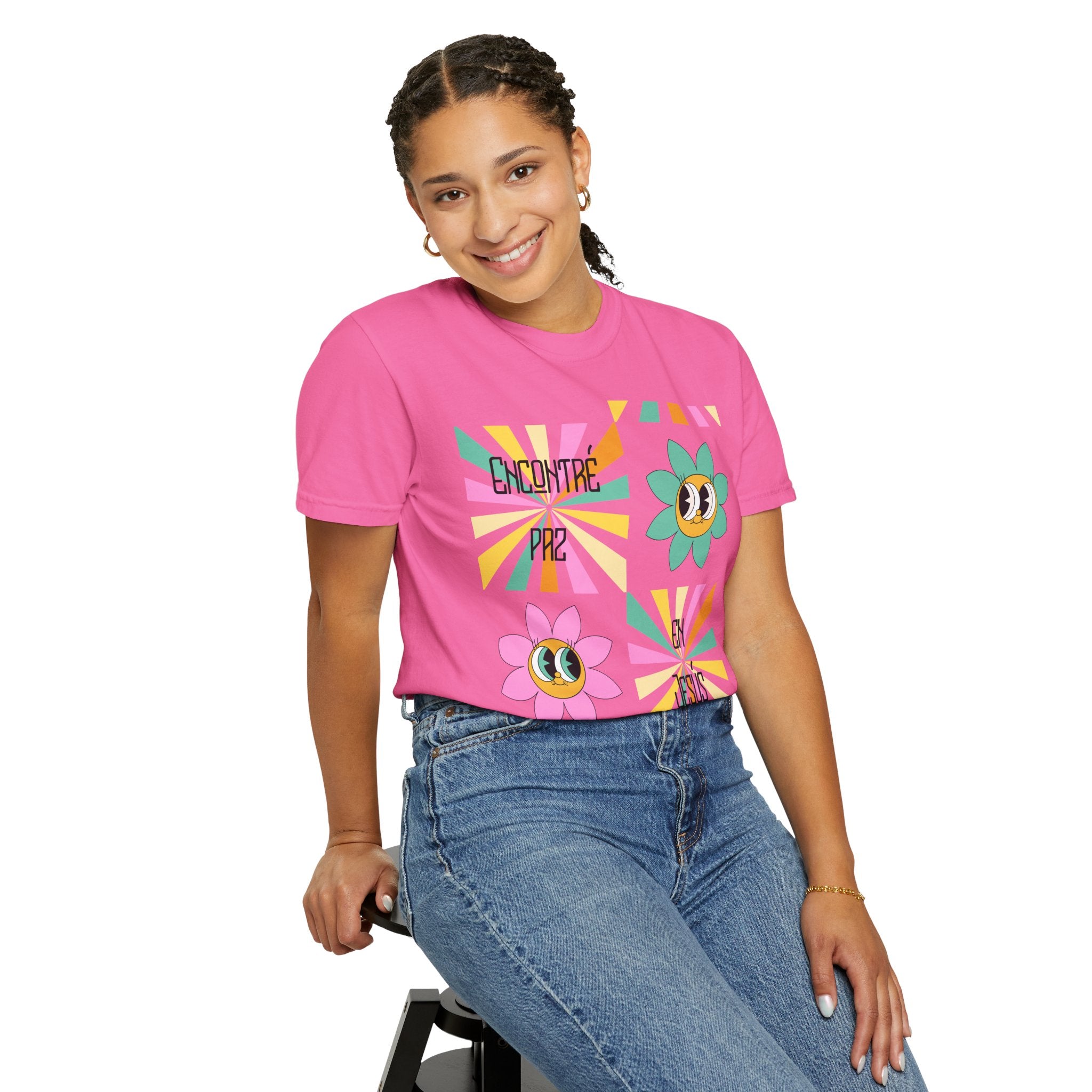 Woman's Spanish "Encontré paz en Jesús"- Camisa Retro Español