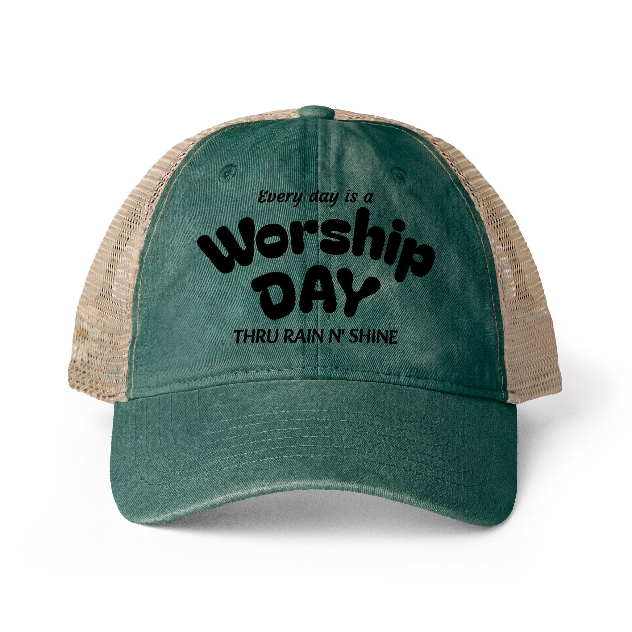 Women's Washed Mesh-Back Cap - Everyday is Worship day