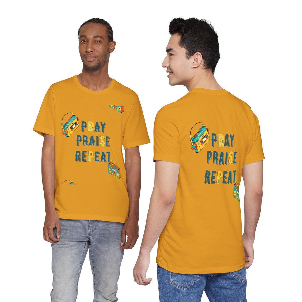 Pray Praise Repeat T-Shirt — Vintage Boombox Christian Tee