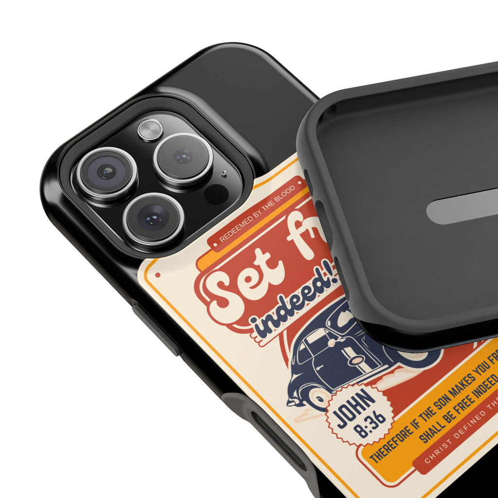 Men's 'Set free indeed' Vintage Graphic Phone Case — Magnetic Impact-Resistant