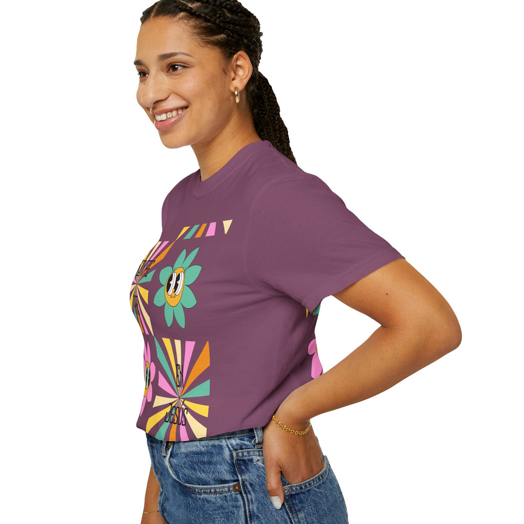 Woman's Spanish "Encontré paz en Jesús"- Camisa Retro Español
