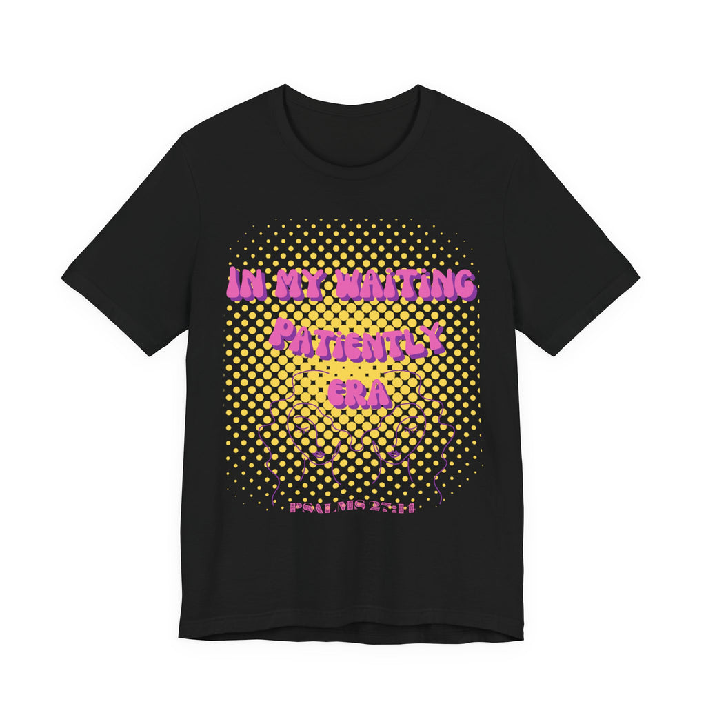 Women's 'In my Waiting Patiently Era' Tee - Yellow Graphic Jersey Short Sleeve