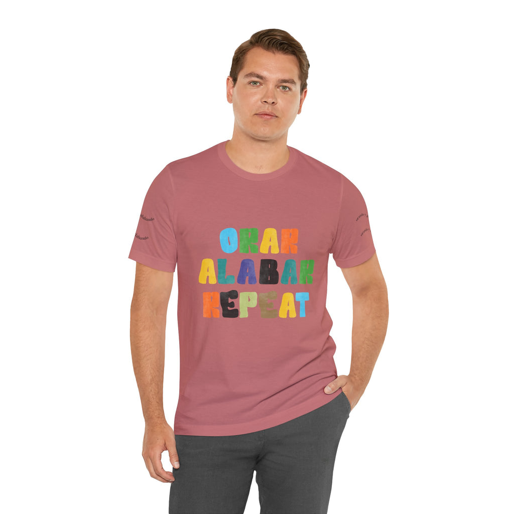 Men's Bilingual "Orar Alabar Repeat" T-Shirt – Camisa de hombres Bilingüe