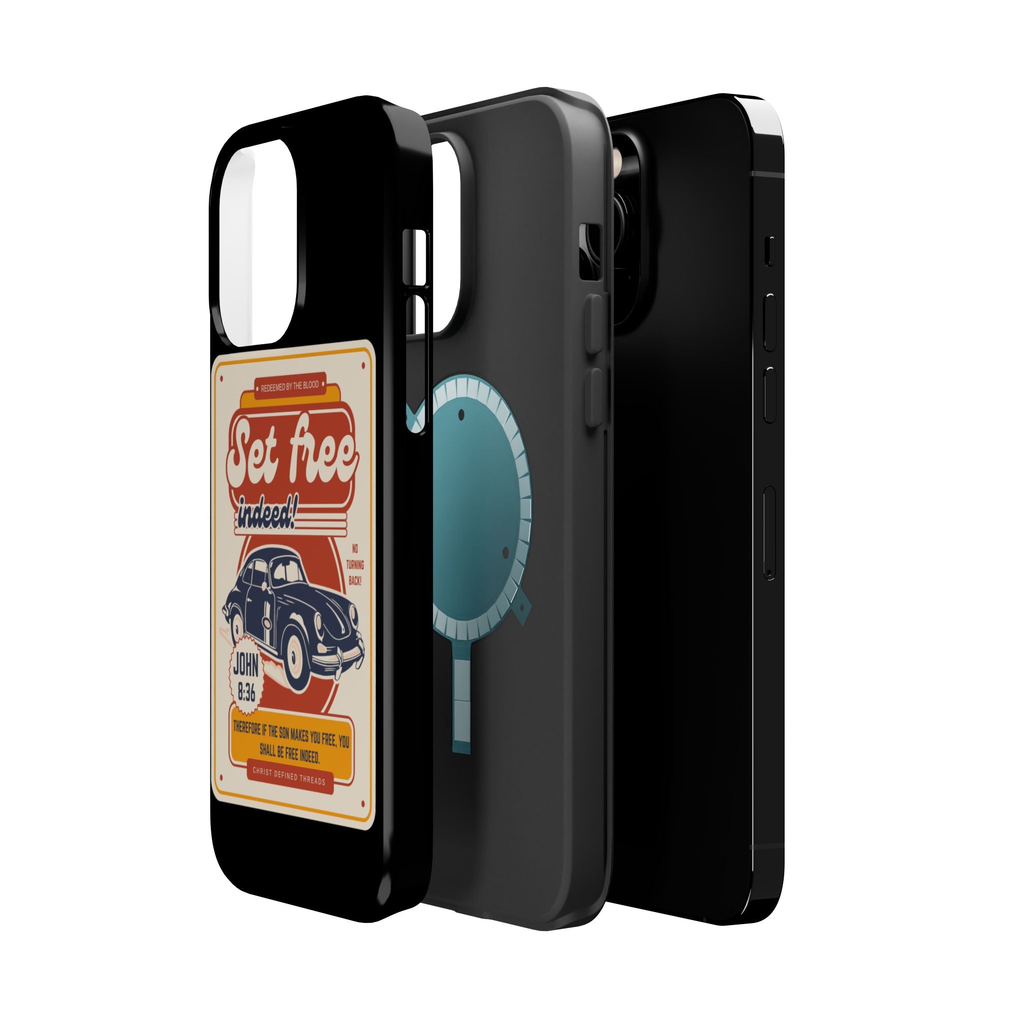 Men's 'Set free indeed' Vintage Graphic Phone Case — Magnetic Impact-Resistant