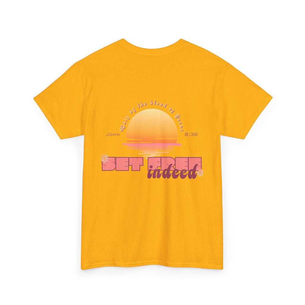 Women's 'Set free indeed' John 8:36- Heavy Cotton Tee