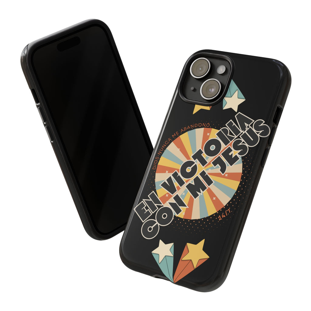 'En Victoria Con Jesús' Retro Protección de telefono