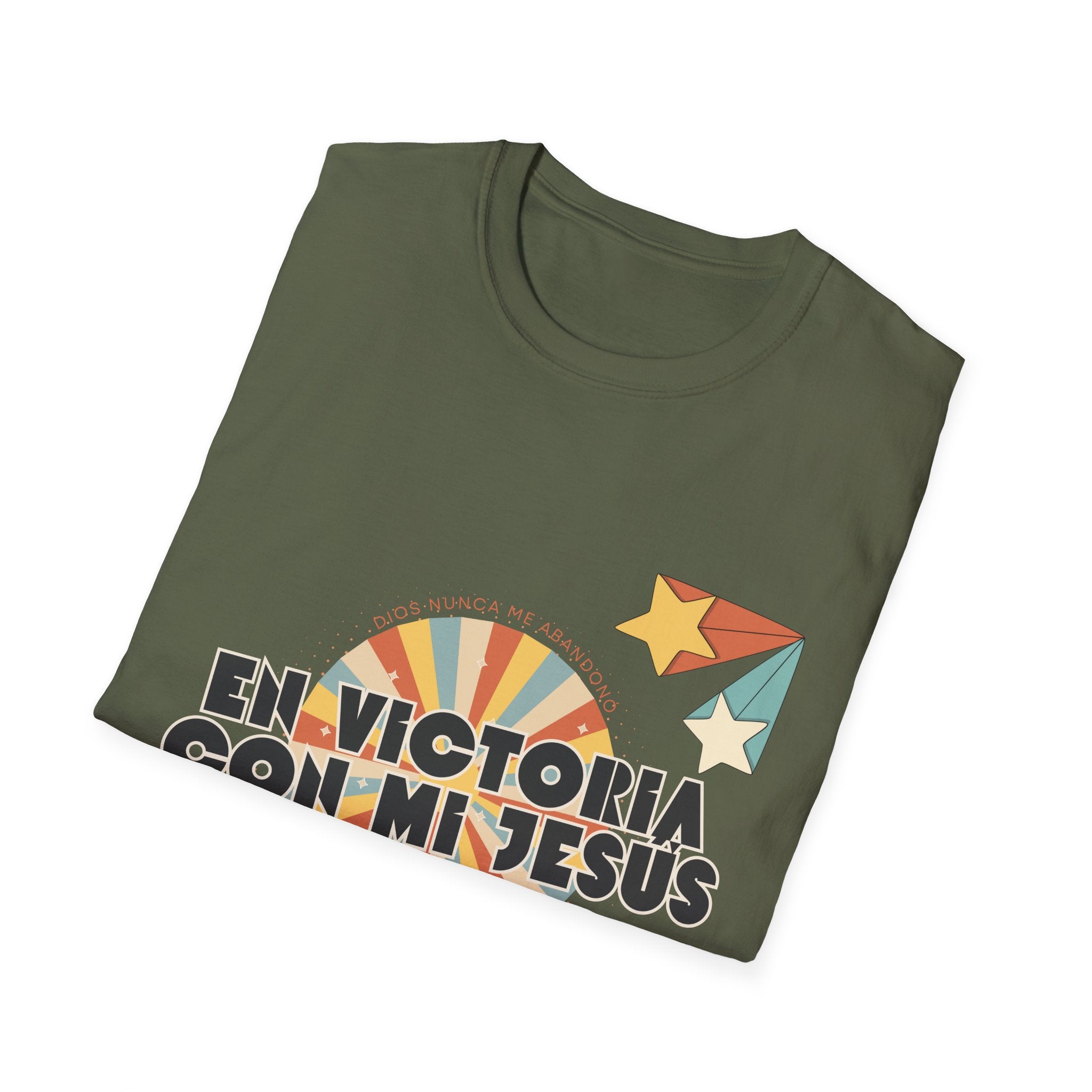 Camisa “En Victoria con mi Jesús” Varones Estilo Retro Sunrise