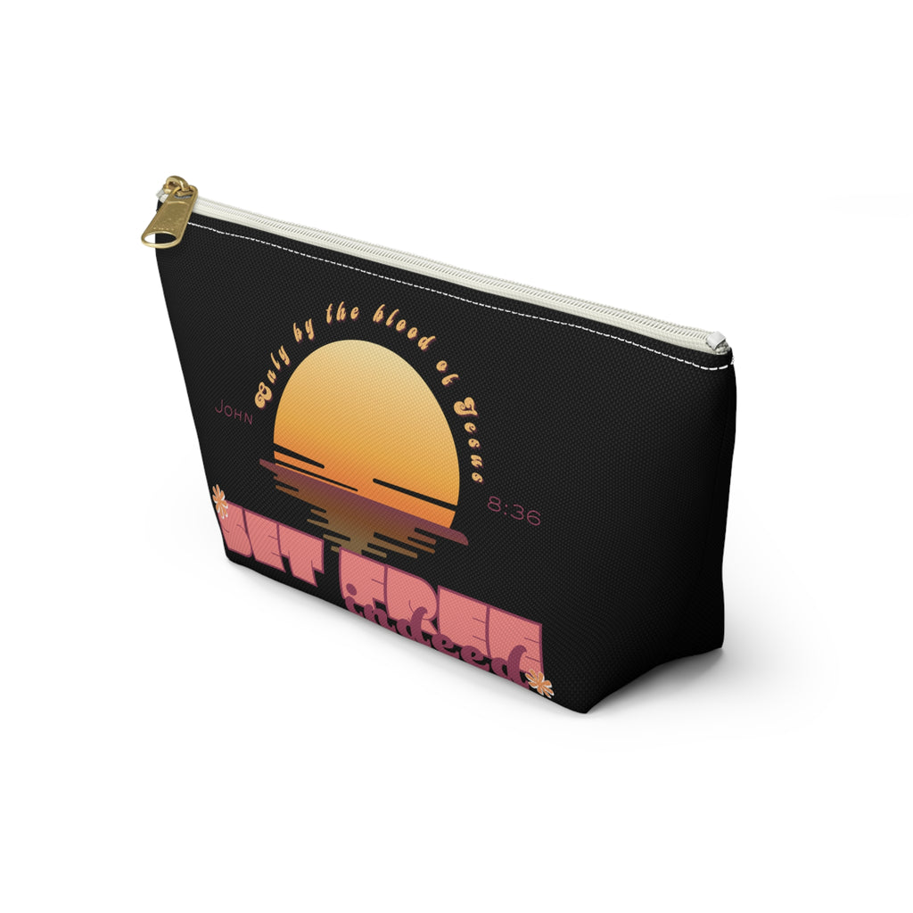 Women's 'Set free indeed'  — Sunset Accessory Pouch