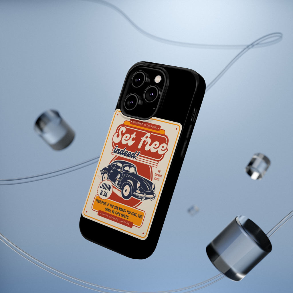 Men's 'Set free indeed' Vintage Graphic Phone Case — Magnetic Impact-Resistant