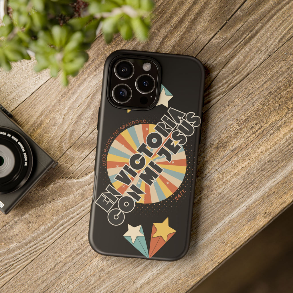 'En Victoria Con Jesús' Retro Protección de telefono