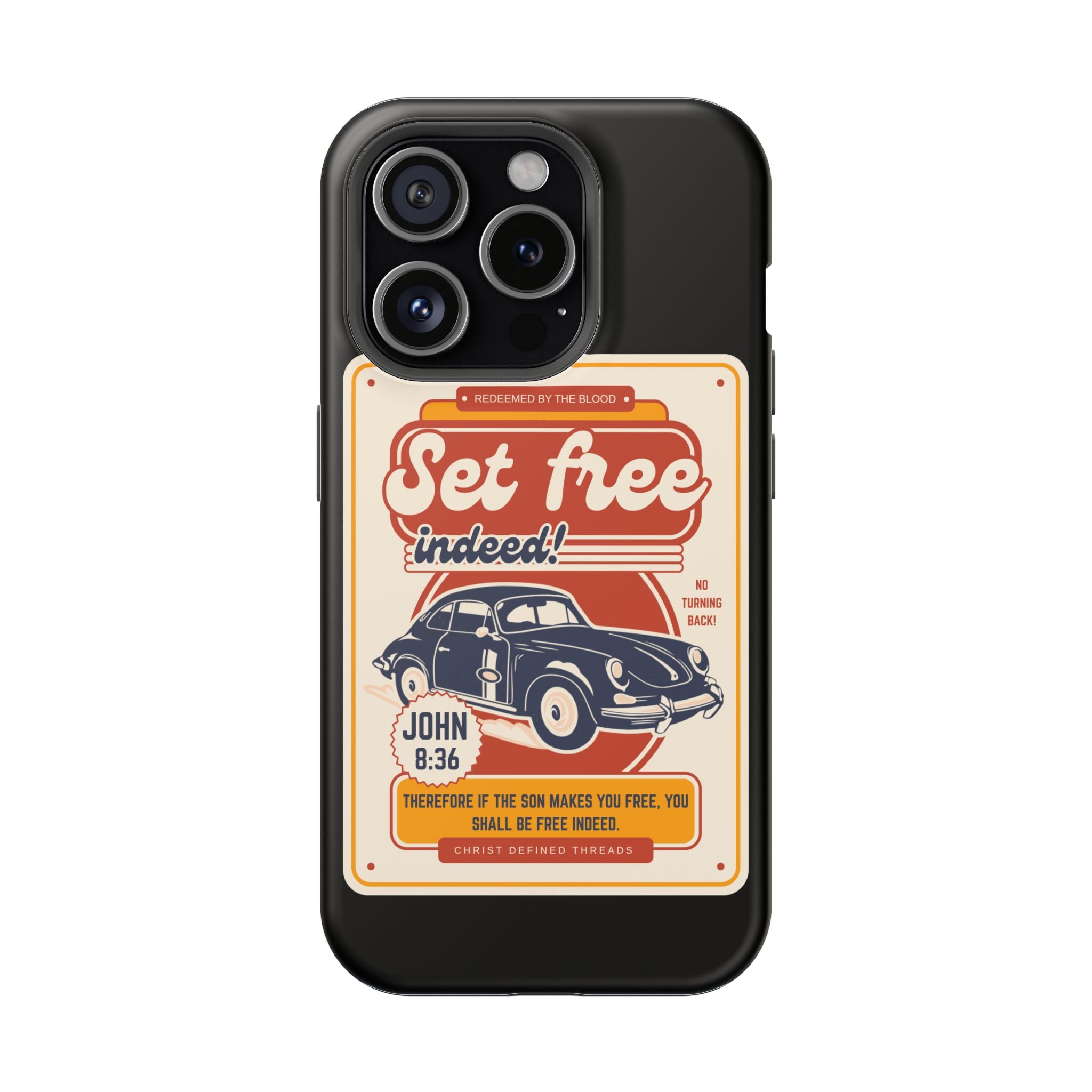 Men's 'Set free indeed' Vintage Graphic Phone Case — Magnetic Impact-Resistant