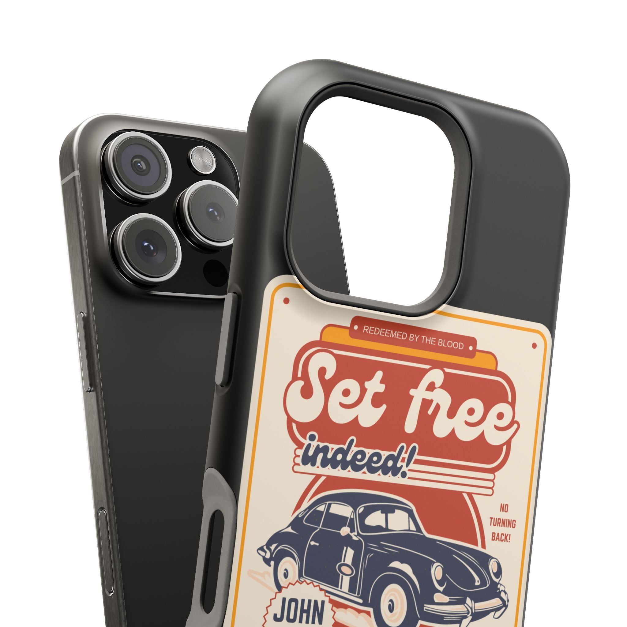Men's 'Set free indeed' Vintage Graphic Phone Case — Magnetic Impact-Resistant