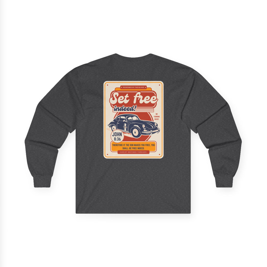 Men's 'Set free indeed' - Ultra Cotton Long Sleeve Tee