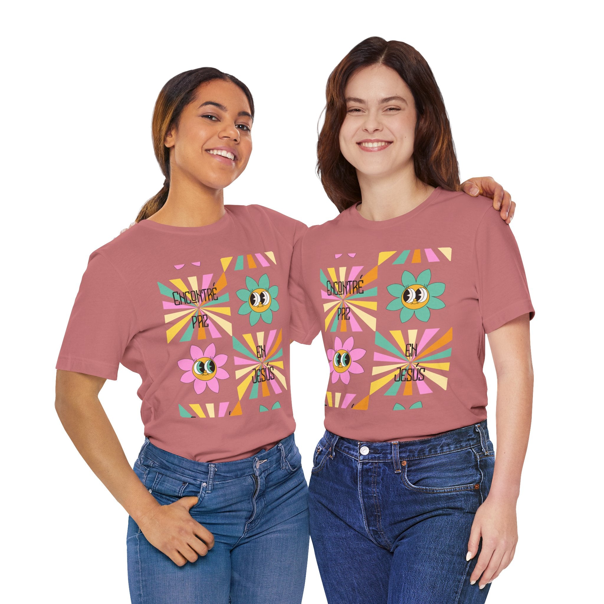 Woman's Spanish "Encontré paz en Jesús"- Camisa Retro Español
