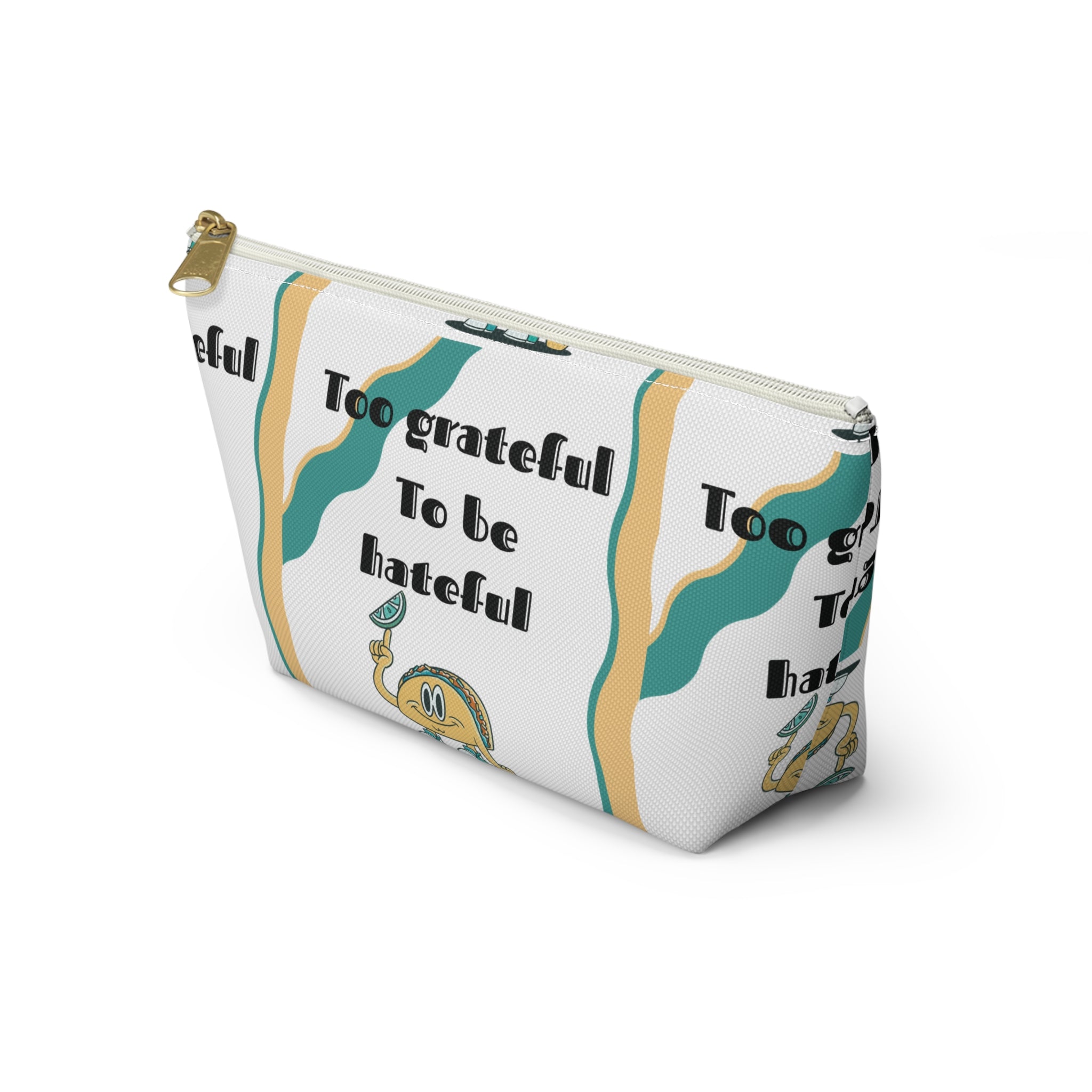 Too Grateful To Be Hateful Accessory Pouch — Retro Smiley Bag