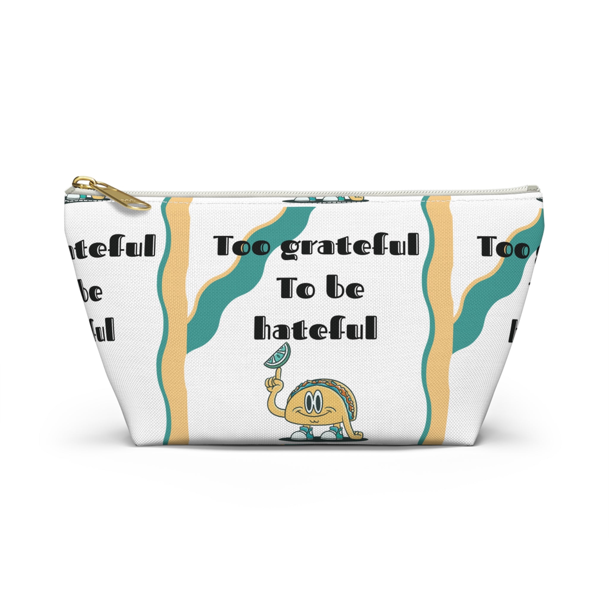 Too Grateful To Be Hateful Accessory Pouch — Retro Smiley Bag