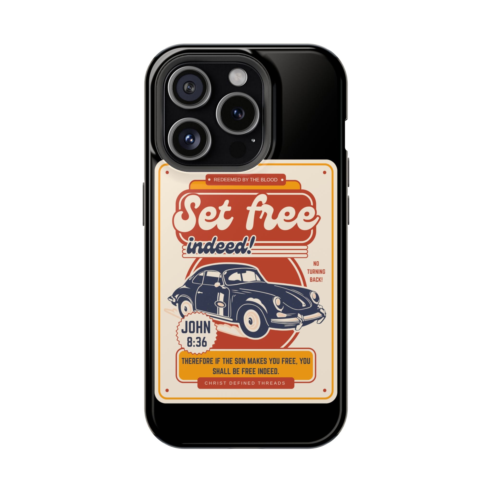 Men's 'Set free indeed' Vintage Graphic Phone Case — Magnetic Impact-Resistant