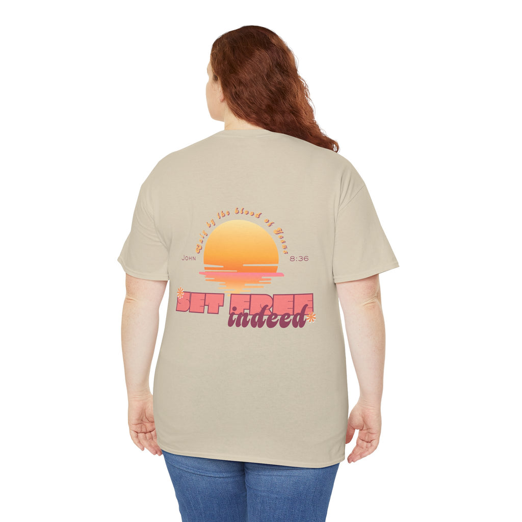 Women's 'Set free indeed' John 8:36- Heavy Cotton Tee