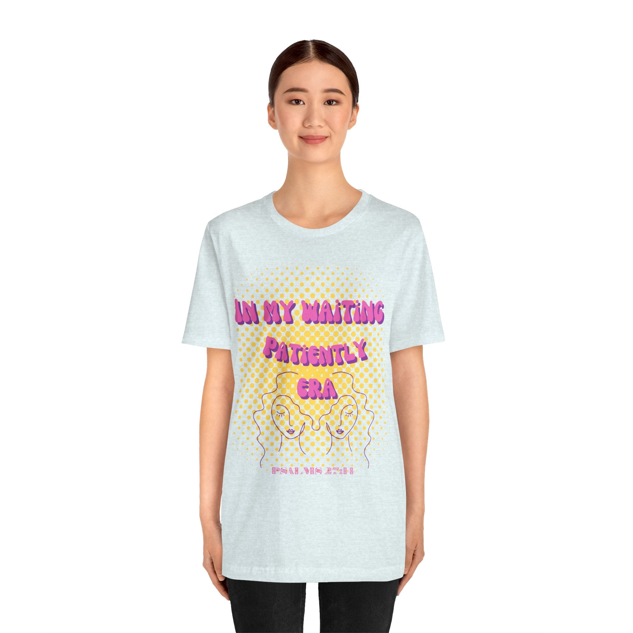 Women's 'In my Waiting Patiently Era' Tee - Yellow Graphic Jersey Short Sleeve