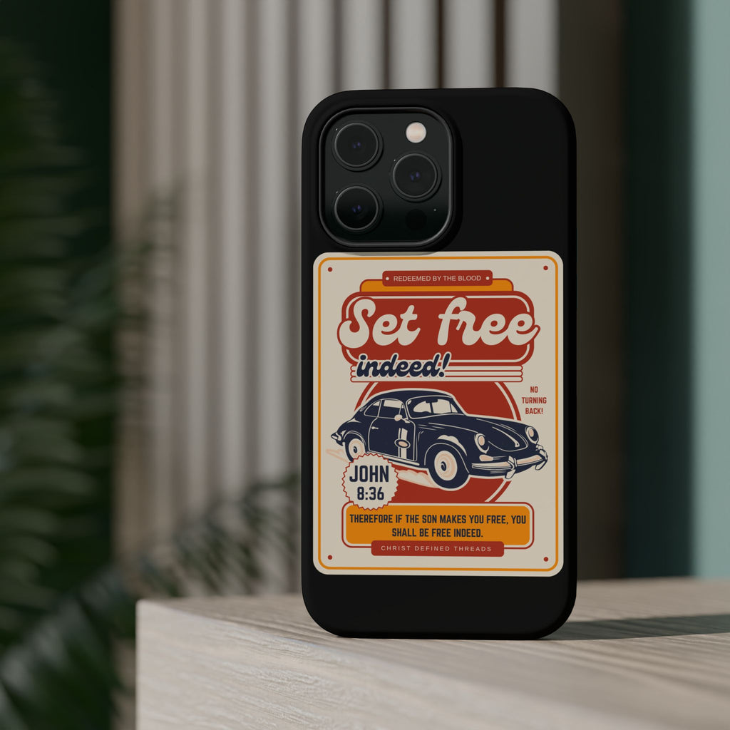 Men's 'Set free indeed' Vintage Graphic Phone Case — Magnetic Impact-Resistant