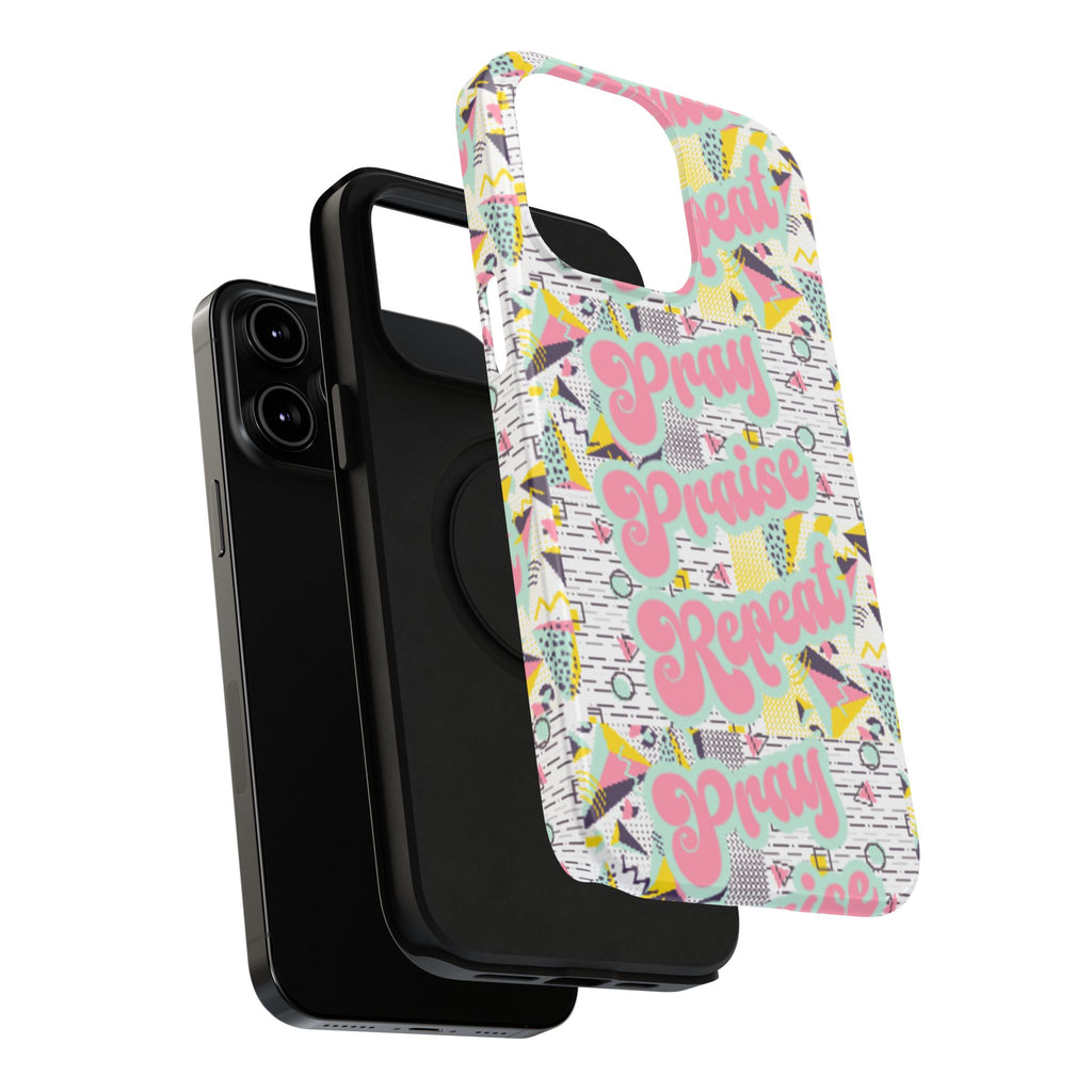 Retro Pray Praise Repeat Women's  Phone Case- Impact-Resistant Cases