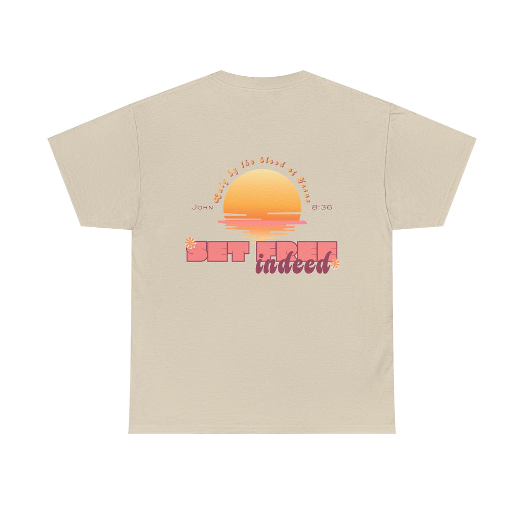 Women's 'Set free indeed' John 8:36- Heavy Cotton Tee