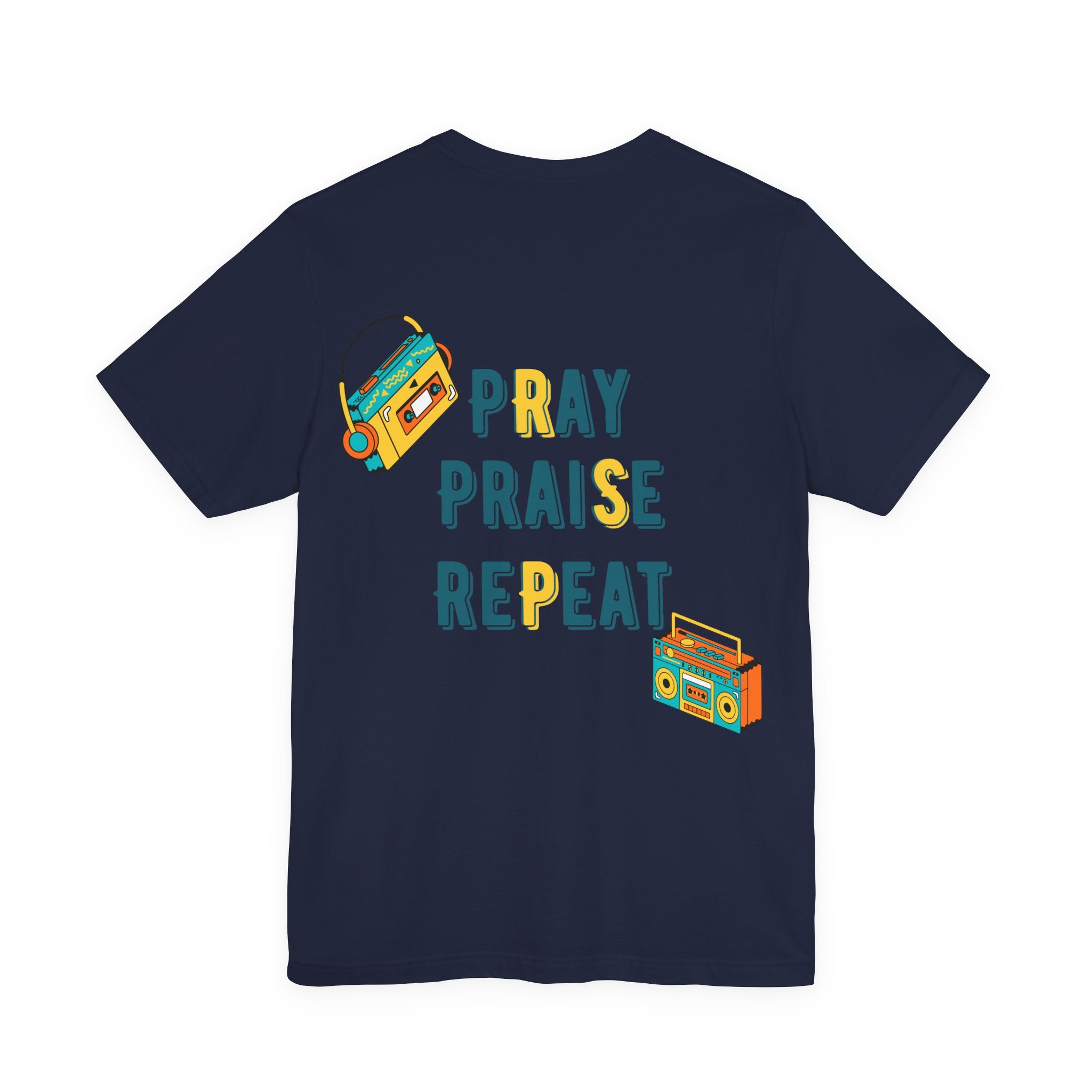 Men's Pray Praise Repeat T-Shirt — Vintage Boombox Christian Tee