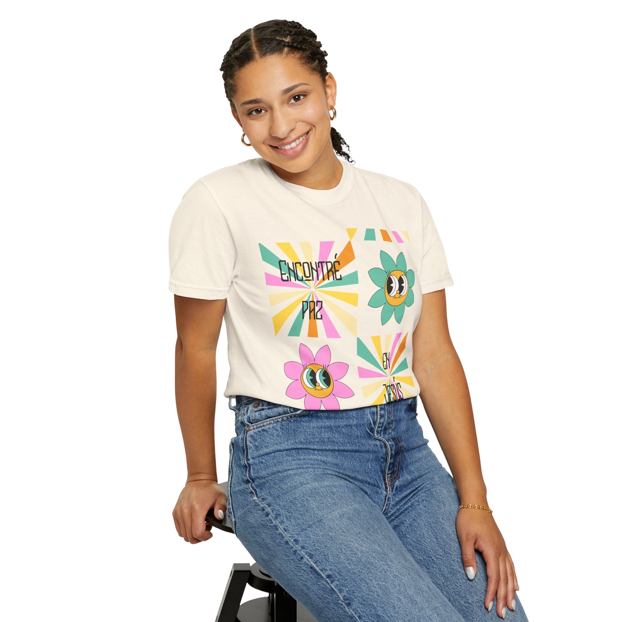 Woman's Spanish "Encontré paz en Jesús"- Camisa Retro Español