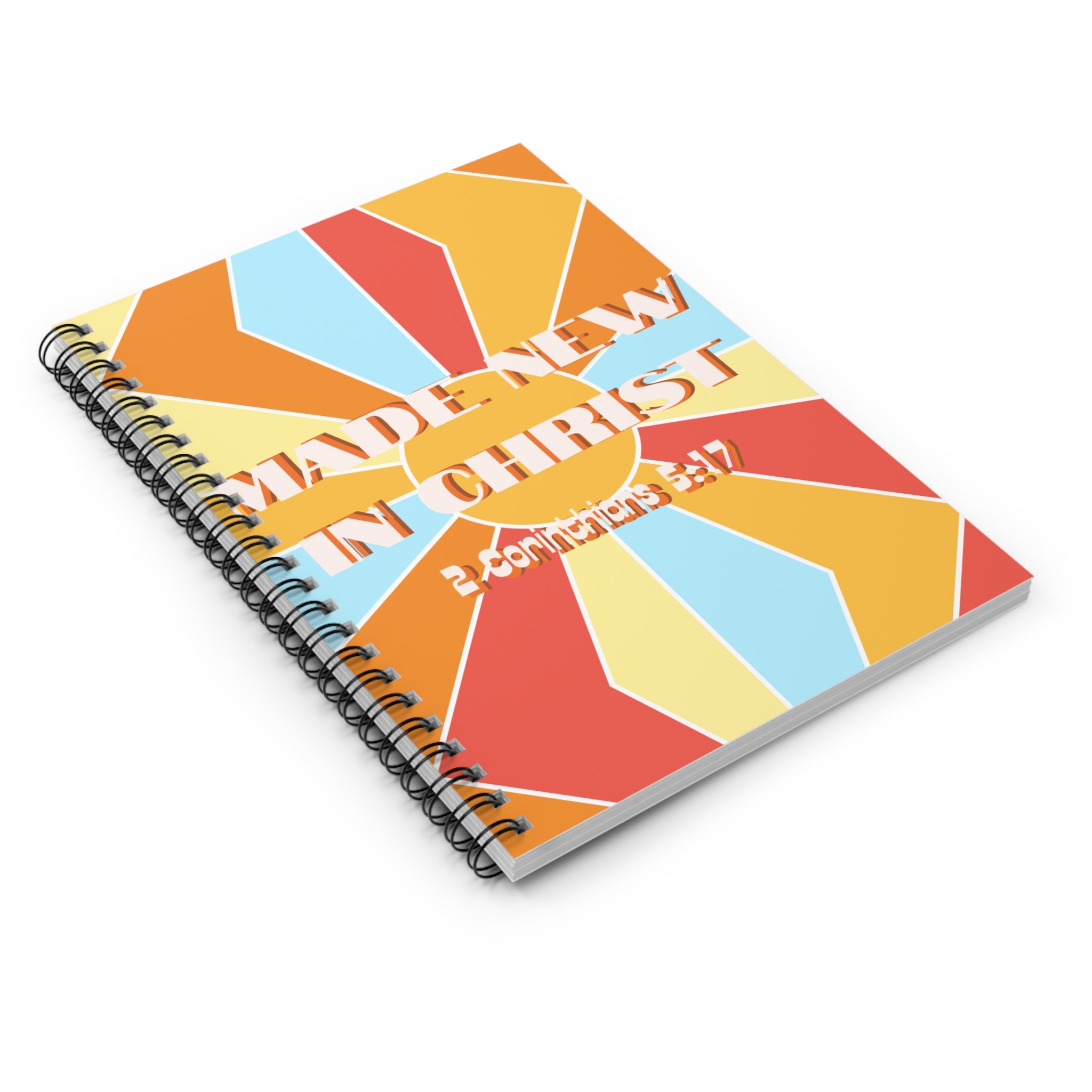 Made New in Christ Spiral Notebook — 2 Corinthians 5:17 Christian Journal