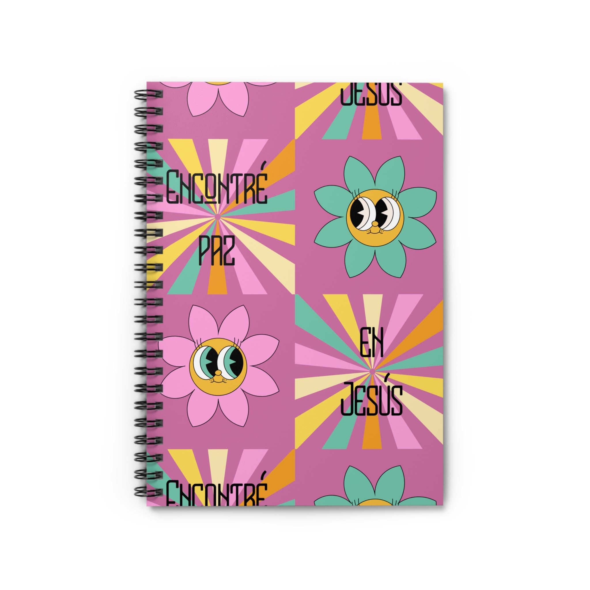 Encontré paz en Jesús libro de escribir — Floral Retro Ruled Journal