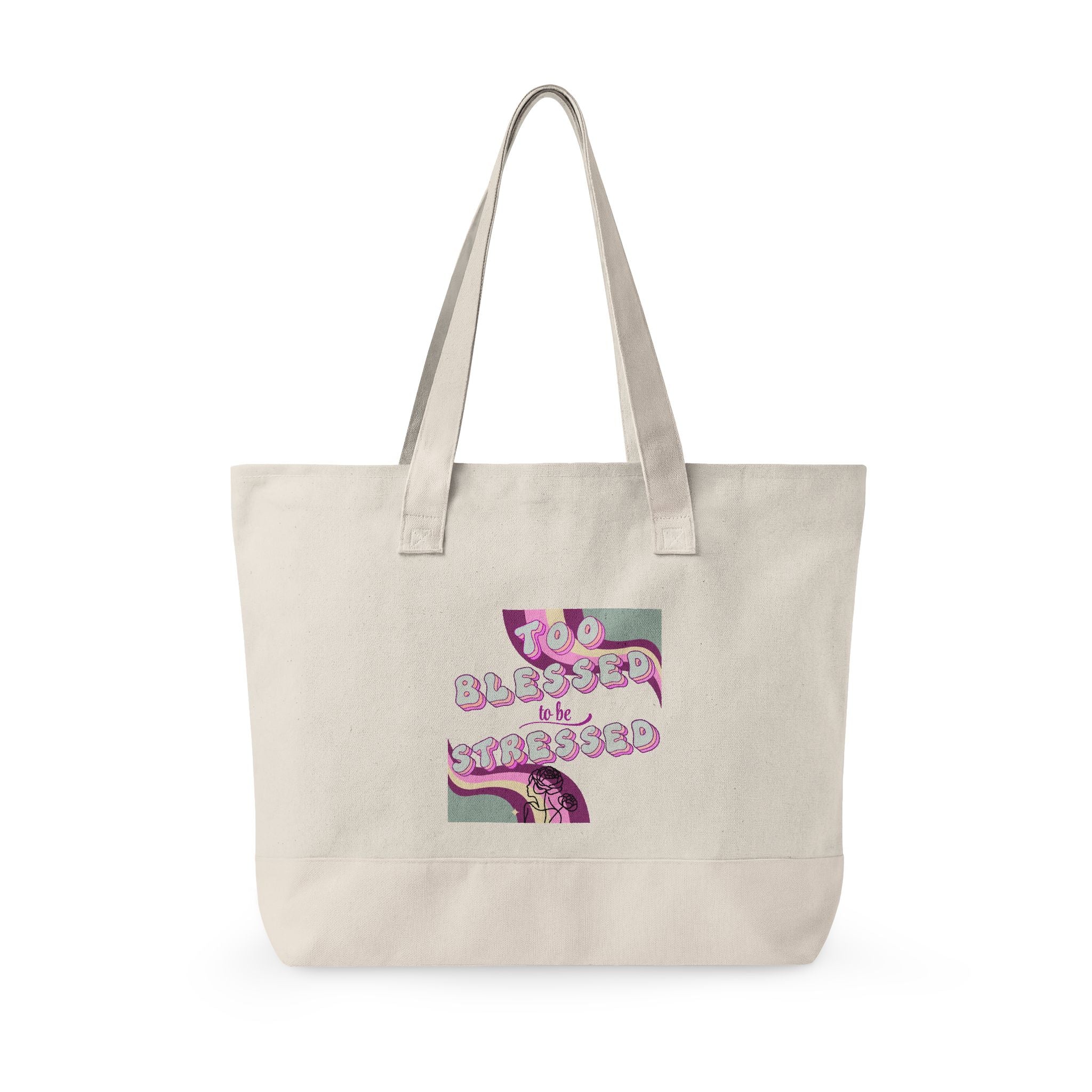 'Too blessed' Tote Bag — Retro Pink Design