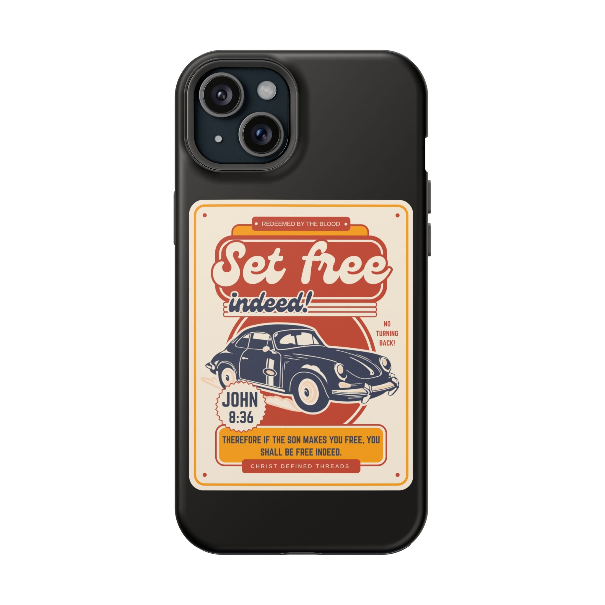 Men's 'Set free indeed' Vintage Graphic Phone Case — Magnetic Impact-Resistant