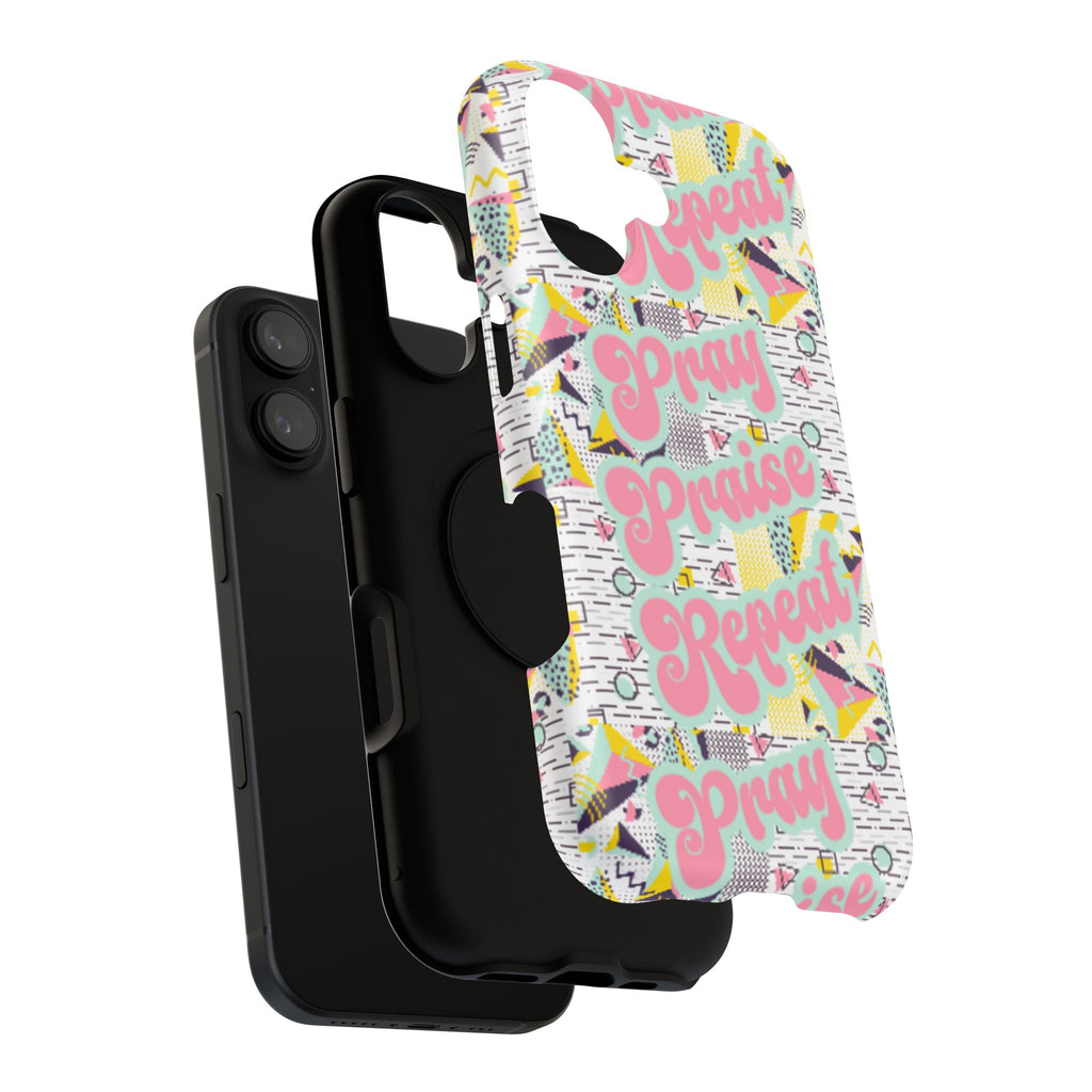 Retro Pray Praise Repeat Women's  Phone Case- Impact-Resistant Cases