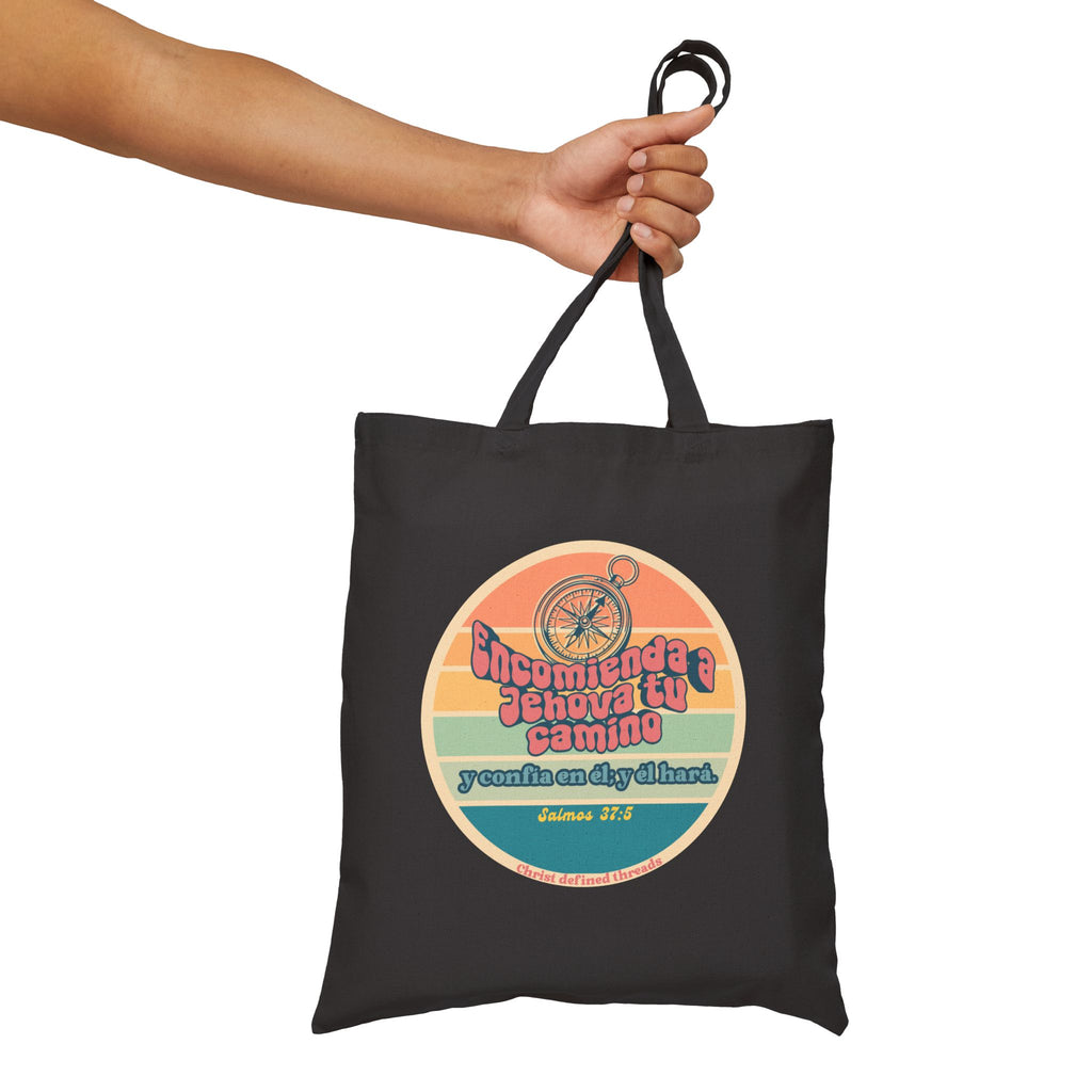 "Encomienda a Jehová tu camino" Bolsa —  Salmos Canvas Tote