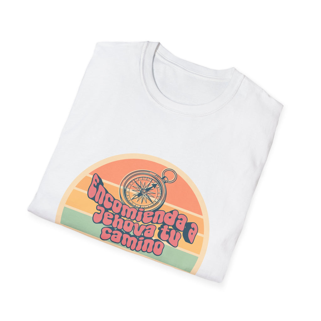 "Encomienda a Jehová tu camino" Camisa — Retro compás Camisa Feminina