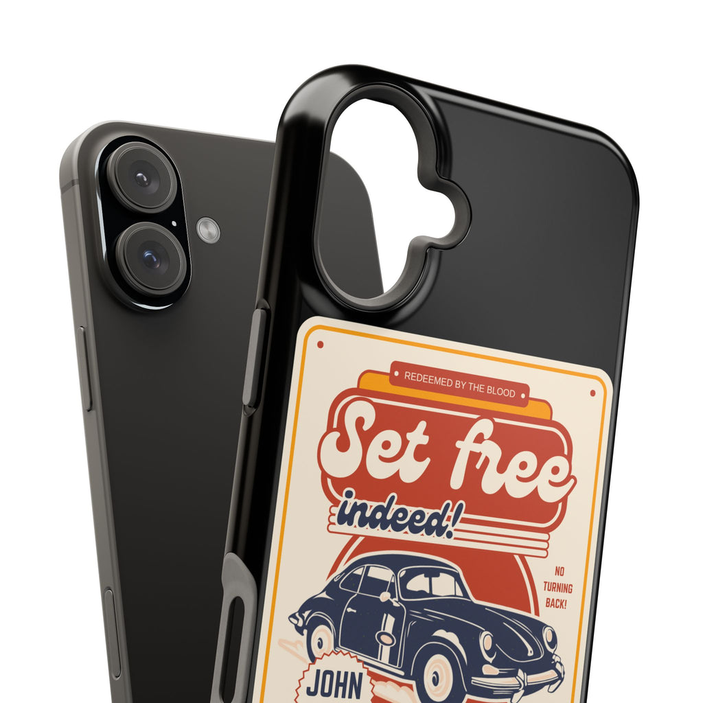 Men's 'Set free indeed' Vintage Graphic Phone Case — Magnetic Impact-Resistant