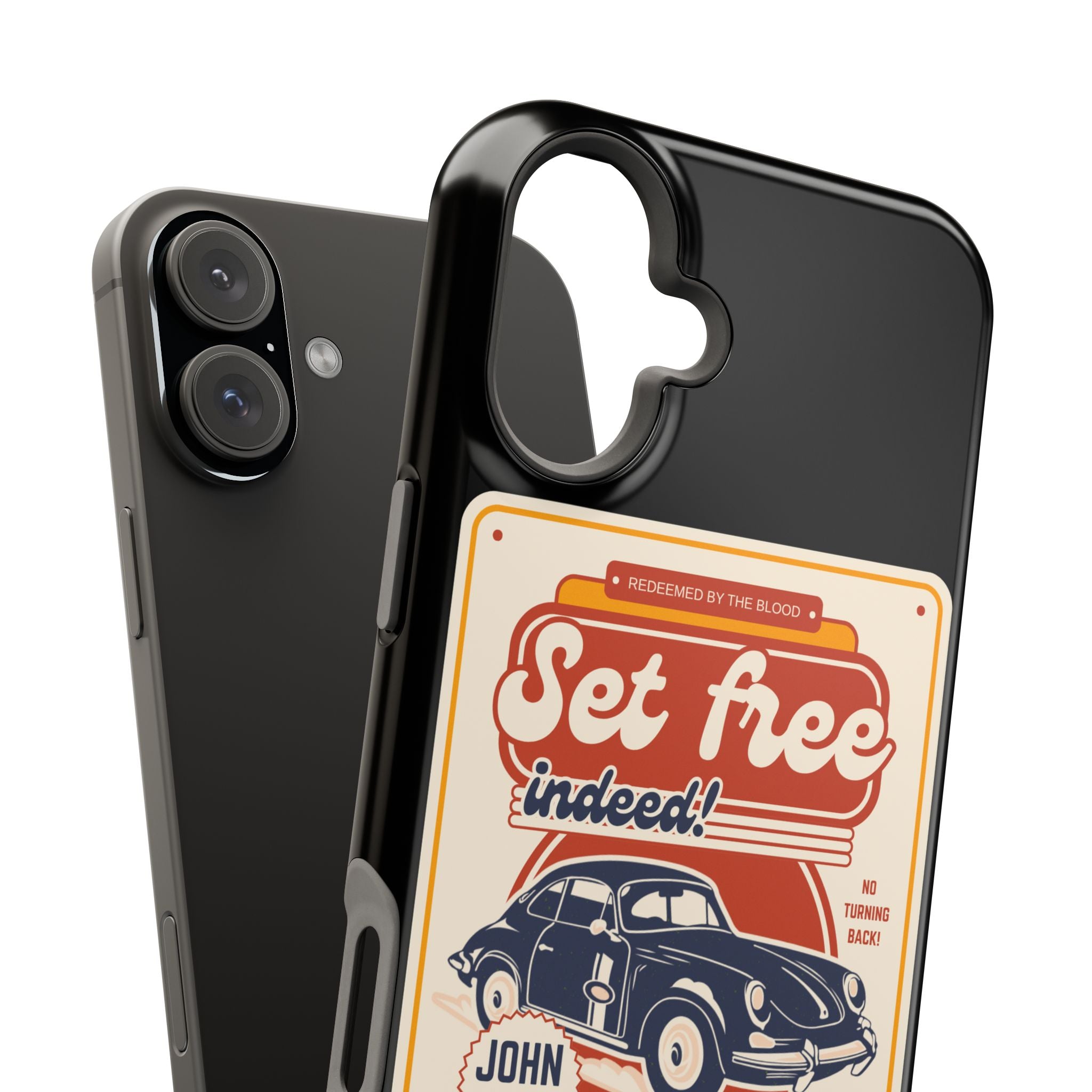Men's 'Set free indeed' Vintage Graphic Phone Case — Magnetic Impact-Resistant