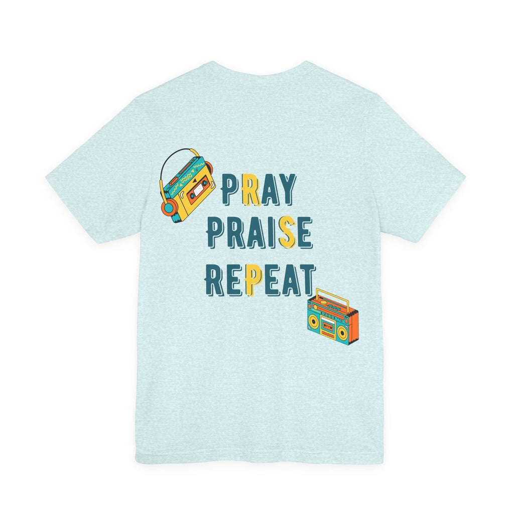Men's Pray Praise Repeat T-Shirt — Vintage Boombox Christian Tee