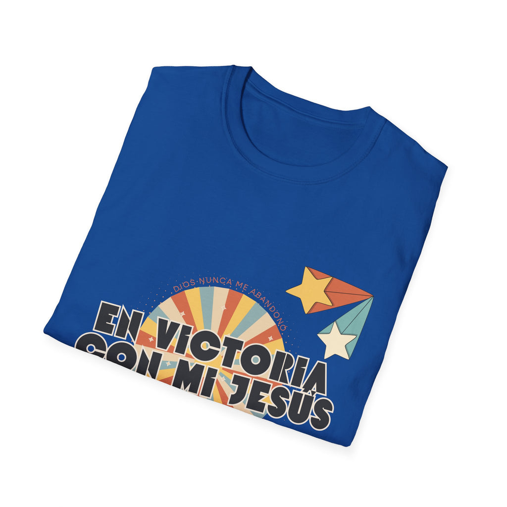 Camisa “En Victoria con mi Jesús” Varones Estilo Retro Sunrise