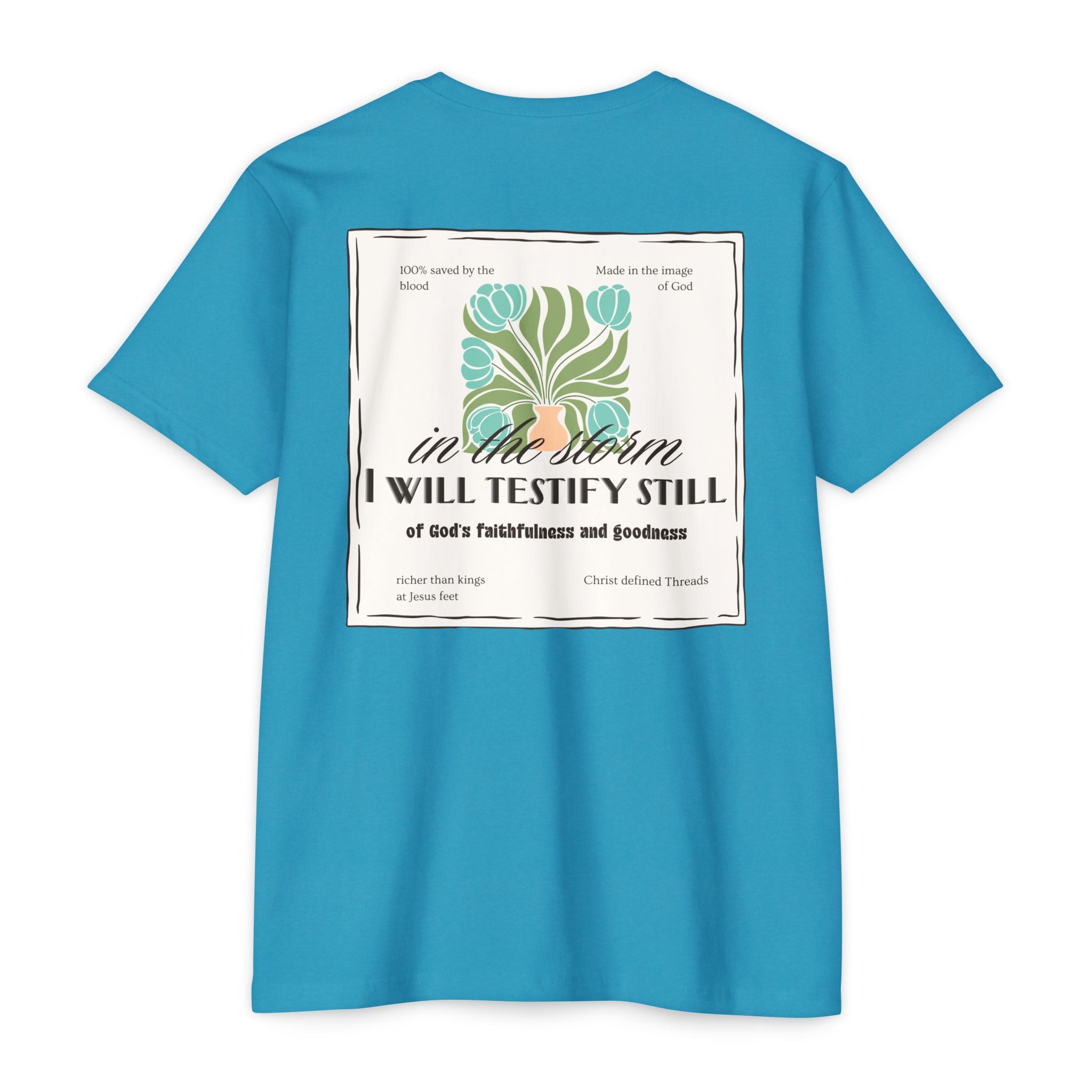 Women's  Faith Graphic T-Shirt — "In the Storm I Will Testify Still" Christian Tee
